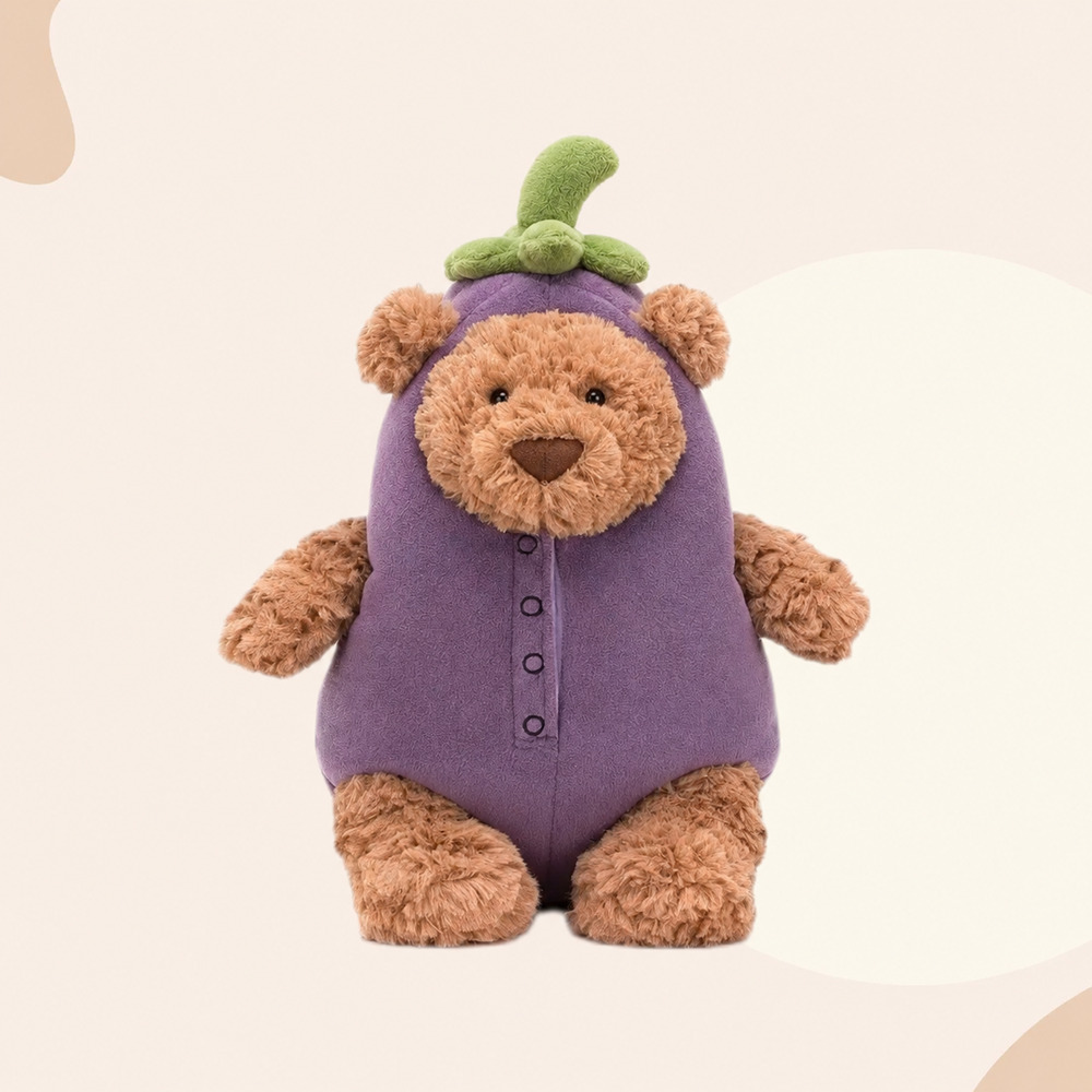 Eggplant for Bartholomew Bear Plush – 10-Inch – 10 Inch [AL-EGGPLANT-10IN]